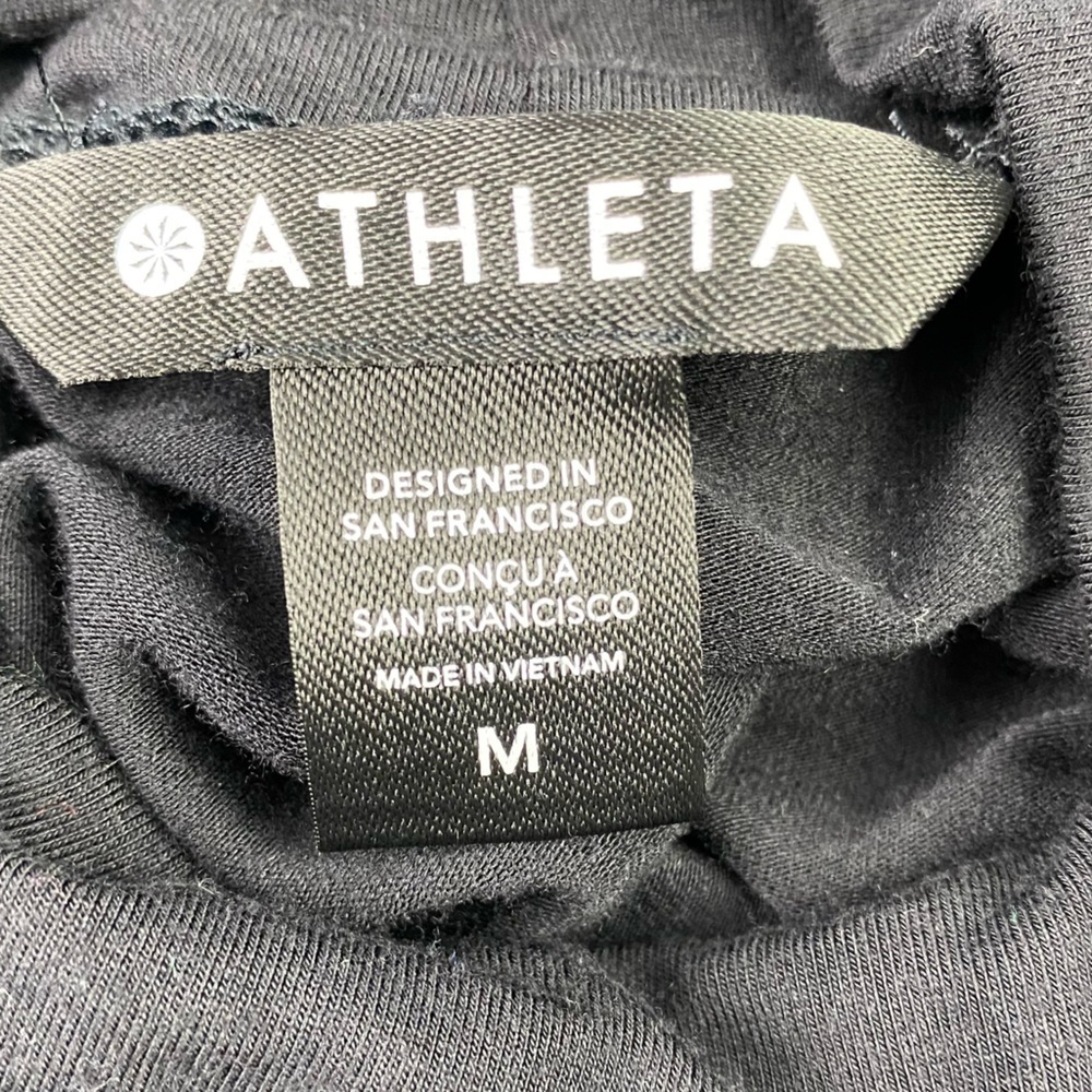 Athleta Women's Black Long Sleeve Cold Shoulder Turtleneck Top Sz Medium - Picture 4 of 14